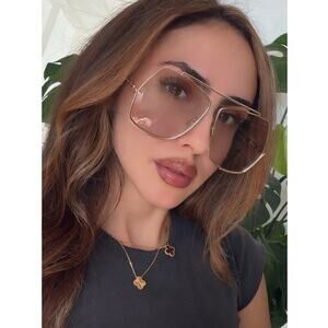 NEW Max Mara MM0006/S Elsa Oversized Sunglasses Gold Smoke